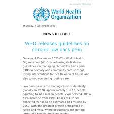 WHO releases guidelines on chronic low back pain - World Health Organization
