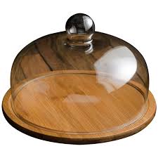 Bamboo Serving Tray With Glass Cover