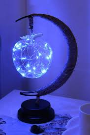 Apple Shape Lamp Pendant Blue Light Battery Powered Moon Rattan Desktop Night Light Beautifulhalo Com