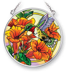 Trumpet Flowers Stained Glass Suncatcher