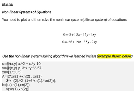 Solved Matlab Non Linear Systems Of