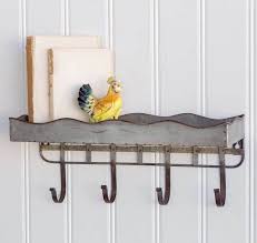 Ctw Rustic Metal Wall Shelf With Four