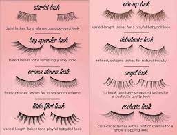 diffe styles of false lashes and