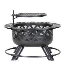 Wood Burning Fire Pit With Grill 32