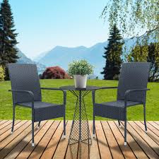 Designer Garden Chairs York Black 2 4