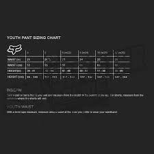 52 Abiding Fox Racing Pants Youth Size Chart
