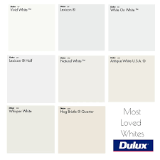 Dulux Most Loved White Colour Palette
