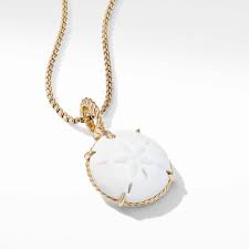 sand dollar amulet with white agate and