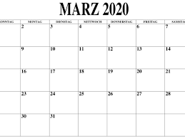 Kalender 2021 mit kalenderwochen + feiertagen: Kalender Marz 2020 Zum Ausdrucken Monatlich Nosovia Com