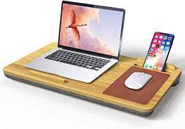 Some desks, like lap pillow desks, conform to any position. Amazon Com Bamboo Laptop Desk Folding Laptop Desk Portable Pillow Cushion With Mouse Pad Laptop Desk For Bed For Notebook Macbook Computer Lap Tables Portable Office Products
