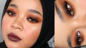 brown orange makeup tutorial glam