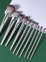 14pcs makeup brush set silver beauty
