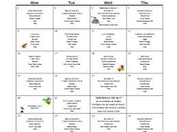 Free School Lunch Menu Templates Weekly Template Sample 8 Documents