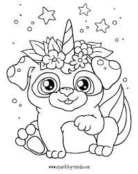 These free, printable easter coloring pages include all your favorite easter images like easter bunnies, eggs, chicks, lambs, flowers, and more. Unicorn Puppy Coloring Page For Kids Sparkling Minds