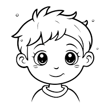 boy face black and white coloring pages