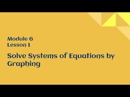 Module 6 Lesson 1 Solving Systems