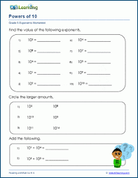 Powers Of Ten Worksheets K5 Learning