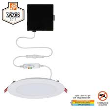 Commercial Electric Ultra Slim 6 In New Construction And Remodel Color Selectable Canless Led Recessed Kit 91242 The Home Depot