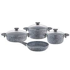 oms cookstone granite cookware set of 7