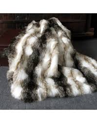 Italian Wolf Faux Fur Throw Large