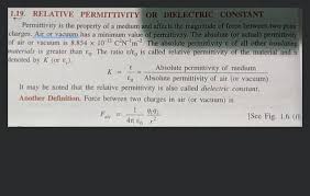 lectric constant permittivity