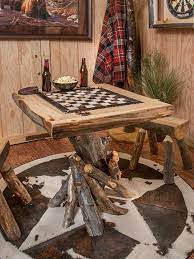 Aspen Log Checkerboard Table With Aspen