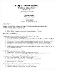 Sample Of Teaching Resume Airexpresscarrier Com