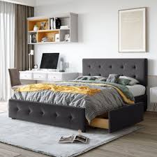 Top Upholstered Platform Bed With