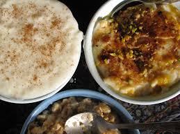 qara asaly with umm ali and rice pudding