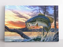 Framed Canvas Fishing Wall Art