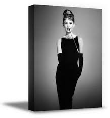 Details About Audrey Hepburn Canvas Black And White Print Art Breakfast At Tiffanys Movie