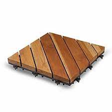Brown Waterproof Teak Wood Deck Tiles
