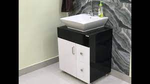 counter top wash basin cabinet with