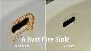 remove rust stain on porcelain sink