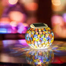 color changing solar powered glass ball