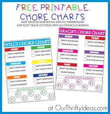 Free Printable Chore Chart Ideas Room Surf Com