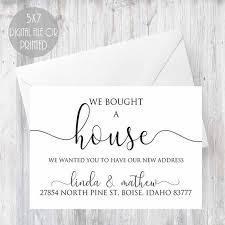 Make their experience even more meaningful by adding your favourite photos, custom text and choosing from one of our various card sizes. We Bought A House Announcement Card New Home Address Change Etsy New Address Cards New House Announcement House Announcement