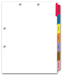 Chart File Divider Side Tab Set Item Number 1730 Organize
