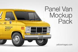 Panel Van Mockup Pack In Handpicked Sets Of Vehicles On Yellow Images Creative Store