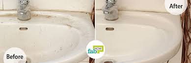 how to clean a white porcelain sink and