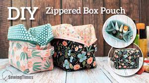 diy zippered box pouch easy way to