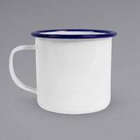 12 oz white enamelware mug