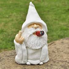 funny garden gnome statue cool old man