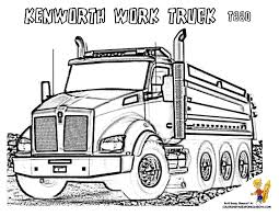 Semi Truck Coloring Book Page Kenworth Semi Trucks