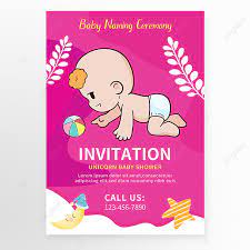 baby naming ceremony red invitation