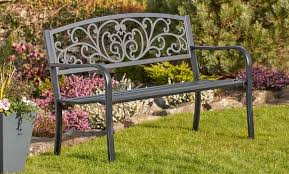 henley metal garden bench groupon