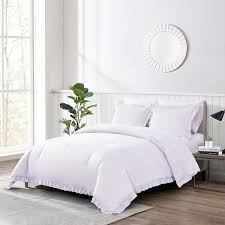 Sx Ruffled Twin White Comforter