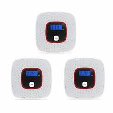 Lcd displayer with a blue black ground light 2. Sidell Us Carbon Monoxide Detector 3 Pack Co Alarm Detector Voice Notification Lcd Digital Display Battery Operated For House Bedroom Livi