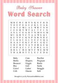 Scramble the letters of several baby items and have the guests unscramble. Free Printable Baby Shower Games Personalized Babies