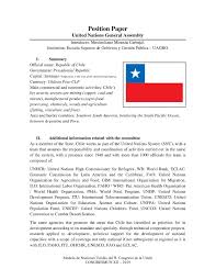 Sample position paper to be presented for mun. Calameo Position Paper Unga Republic Of Chile Congresmun 2019 Maximiliano Miranda Carbajal